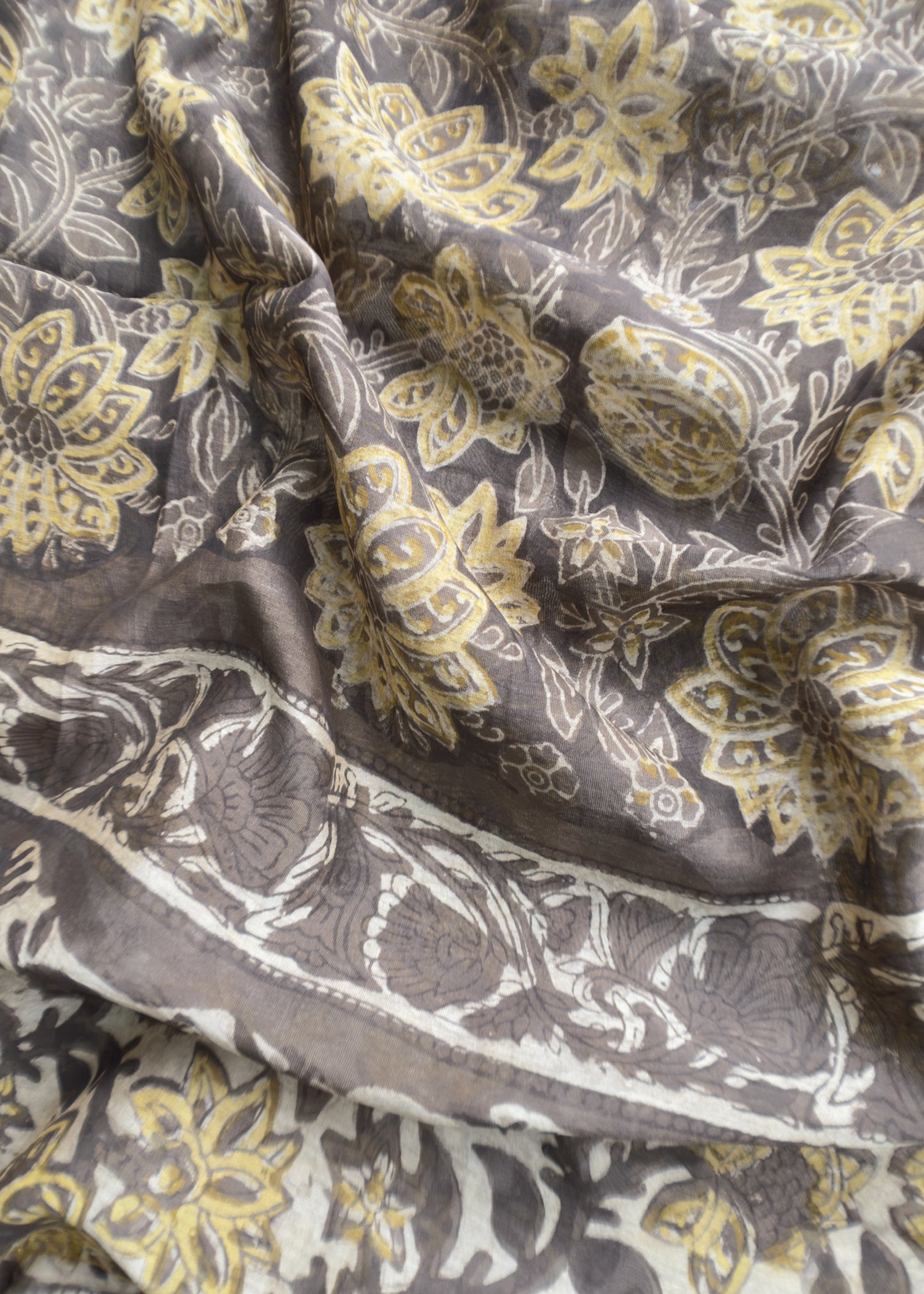 Sanganeri Block Printed Natural Dyed Ajrakh Suit In Chanderi
