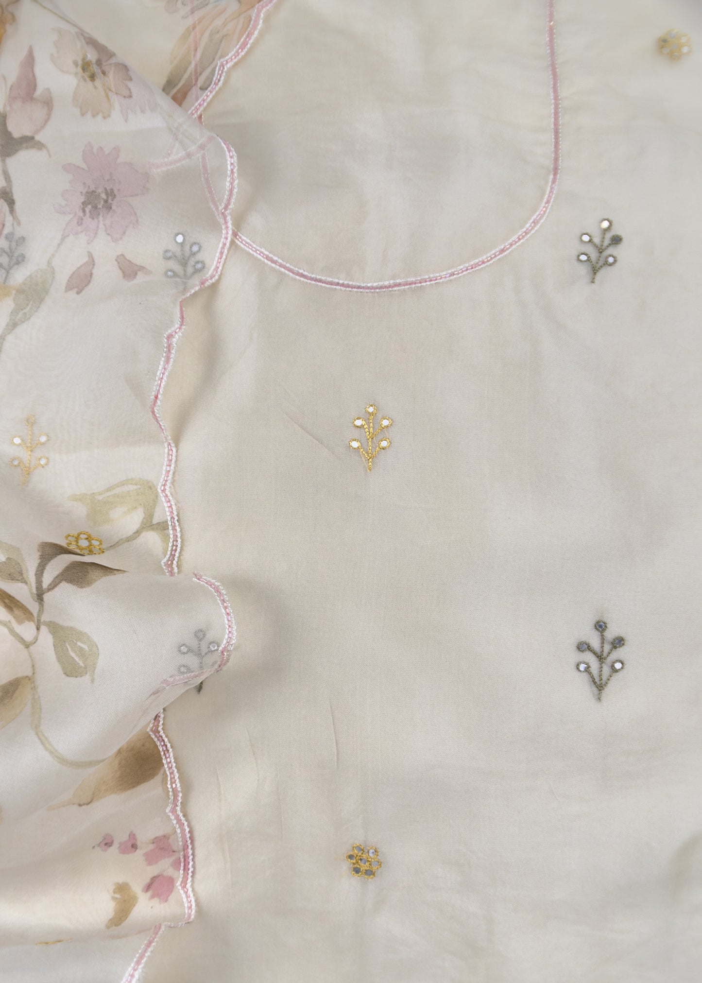 Organza suit set with gotta patti dupatta