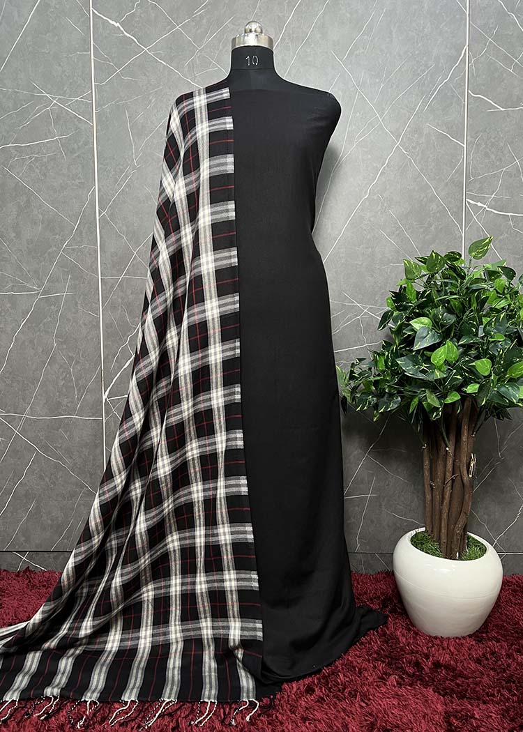 Pure Wool Yarn Suit With Burberry Check Shawl