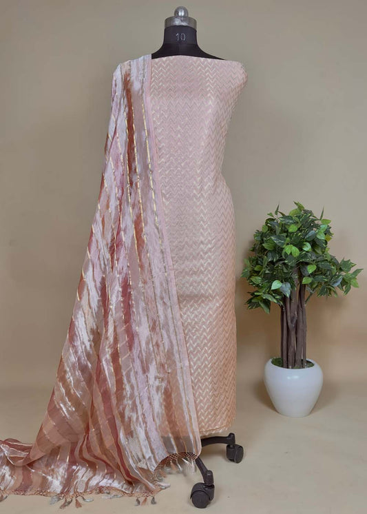Banarasi Suit With Organza Tissue Dupatta
