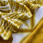 Goldenrod Hand-Dyed Shibori Print Pure Gajji Silk Suit With Zari Border