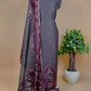 Black Pure Cotton Silk Suit With Zari Weaving