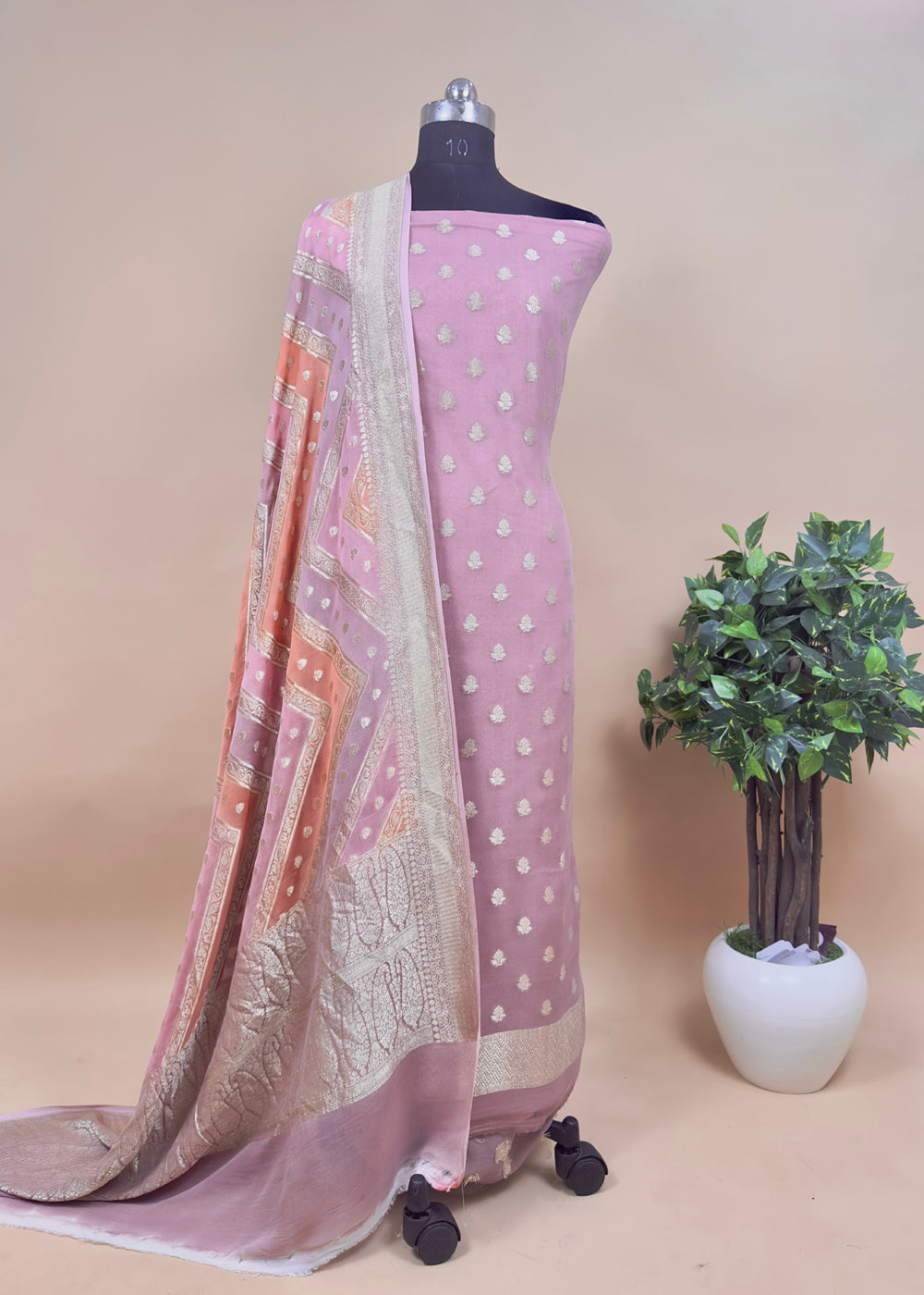 Unstitched Khadi Georgette suit for women