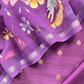 Pure Unstitched Handloom Banarasi Chanderi Suit Brushprint Dupatta