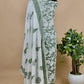 Green Cotton & Off-White Duptta