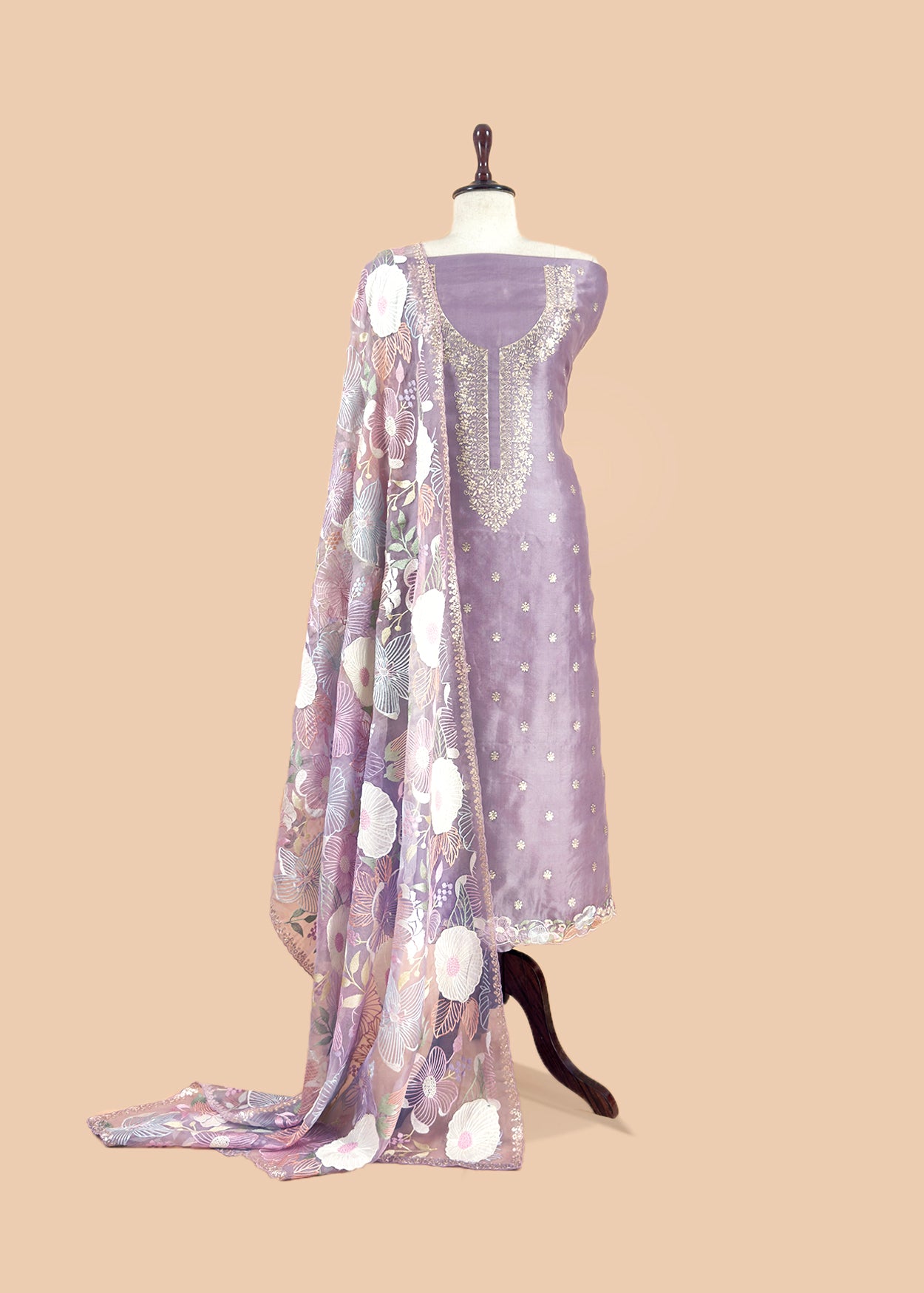 Shop designer kora silk suit for party and wedding celebration

