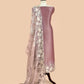 Pink Handloom Kora Silk Suit With Parsi Embroidery