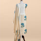 Beige Lakhanvi-Style Pure Mulmul Suit With Floral Digital Print