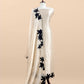 Beige With Black Pure Tissue Silk Suit With Beautiful Floral Applique Work