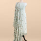 Sky Blue Handloom Mulmul Suit With Floral Embroidery Dupatta