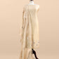 Beige Mulmul Suit With Beautiful Floral Appliqué Work