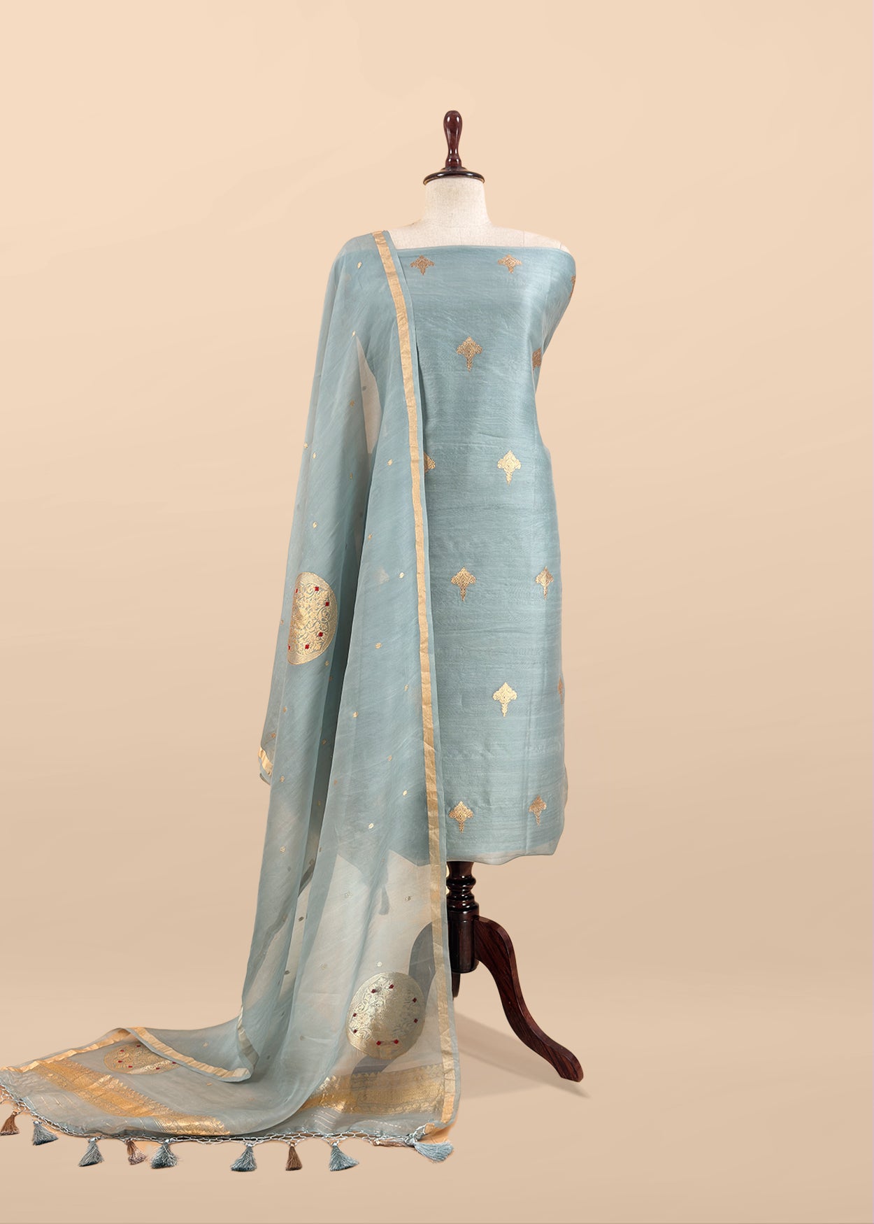 Shop designer kora silk suit for party and wedding celebration


