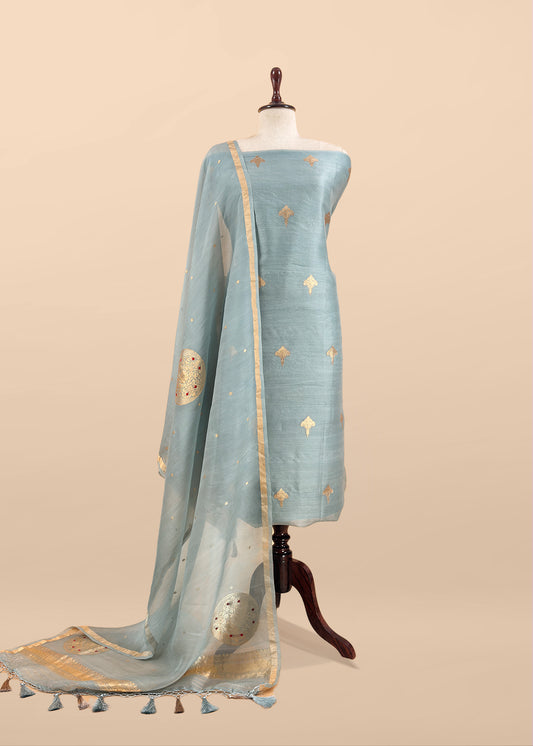 Shop designer kora silk suit for party and wedding celebration

