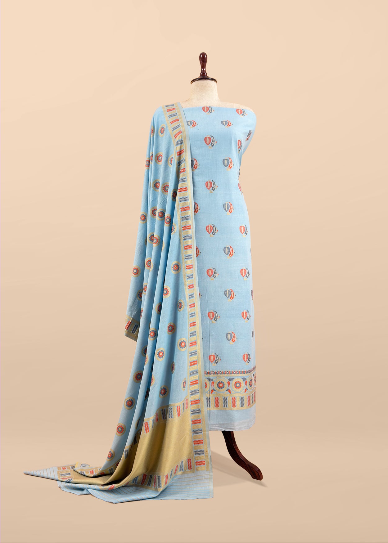 Premium quality pure banarasi cotton suit

