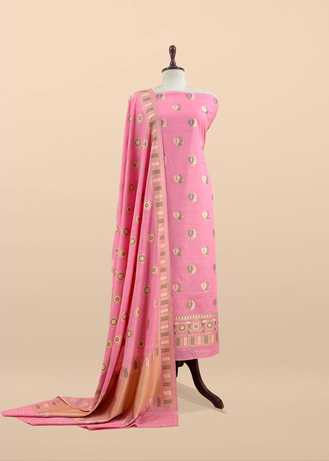Premium quality pure banarasi cotton suit

