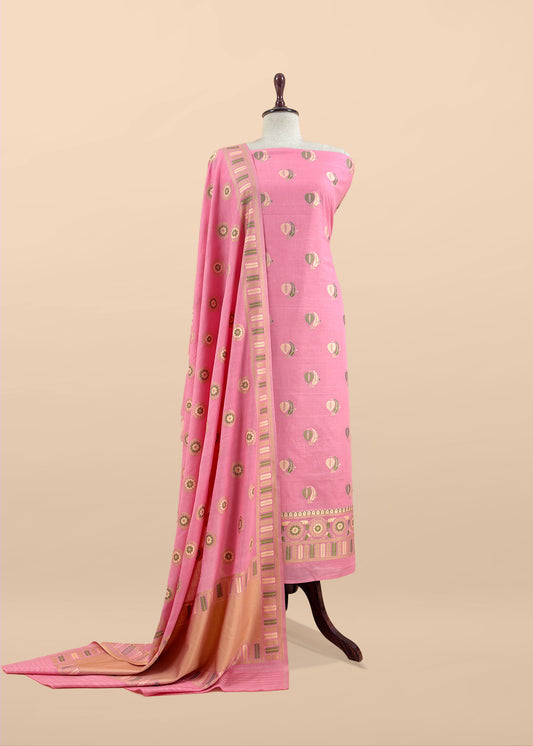 Premium quality pure banarasi cotton suit

