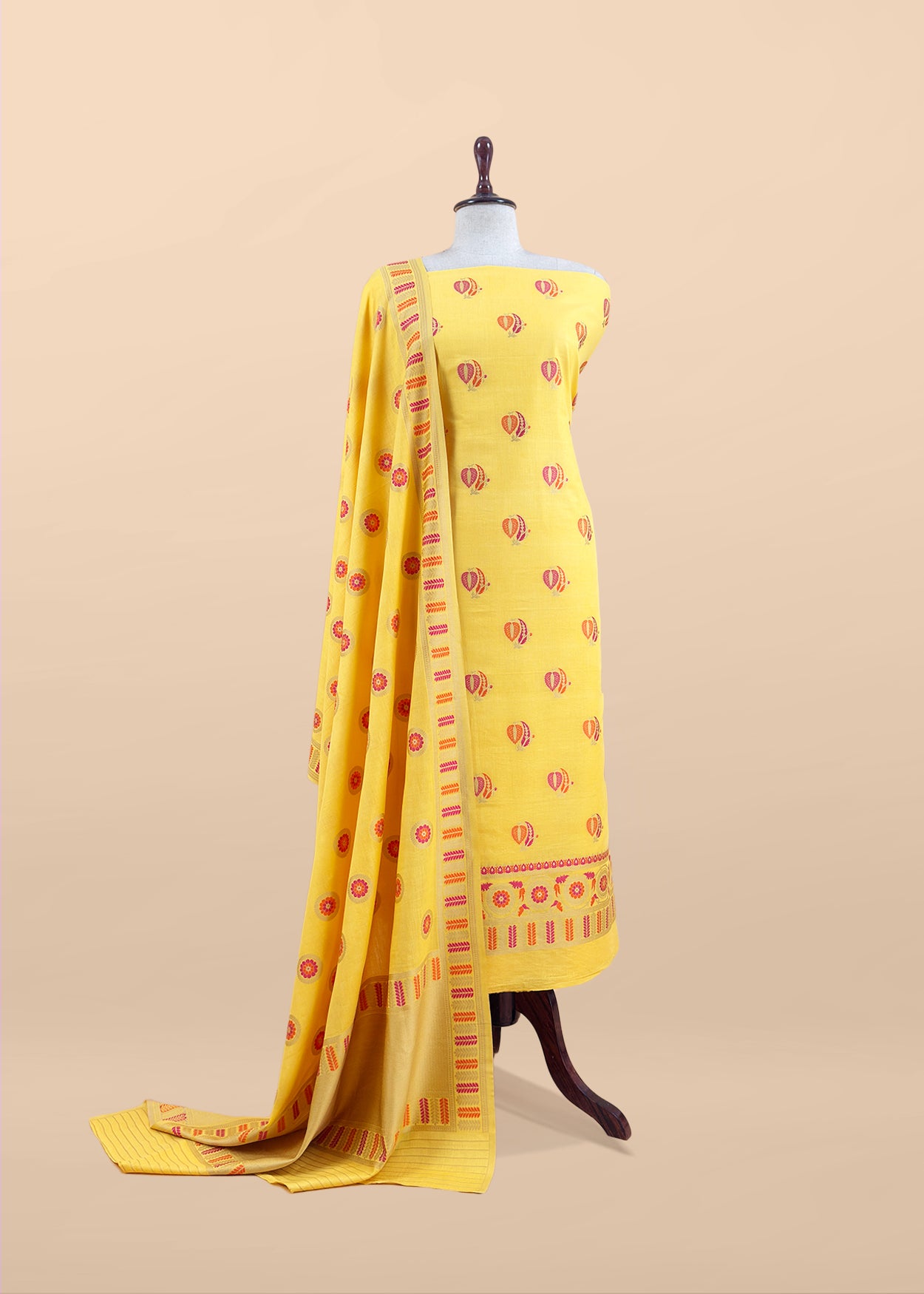Premium quality pure banarasi cotton suit

