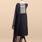 Premium quality silk unstitched suit with organza dupatta