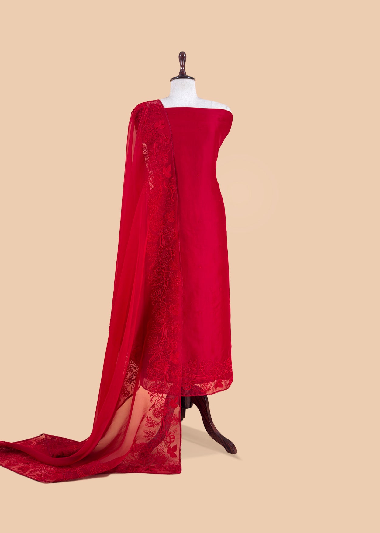 Premium quality kora silk unstitched suit with dupatta

