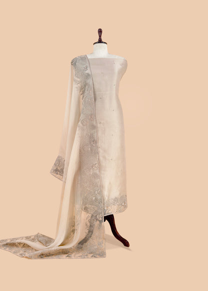 Premium quality kora silk unstitched suit with dupatta

