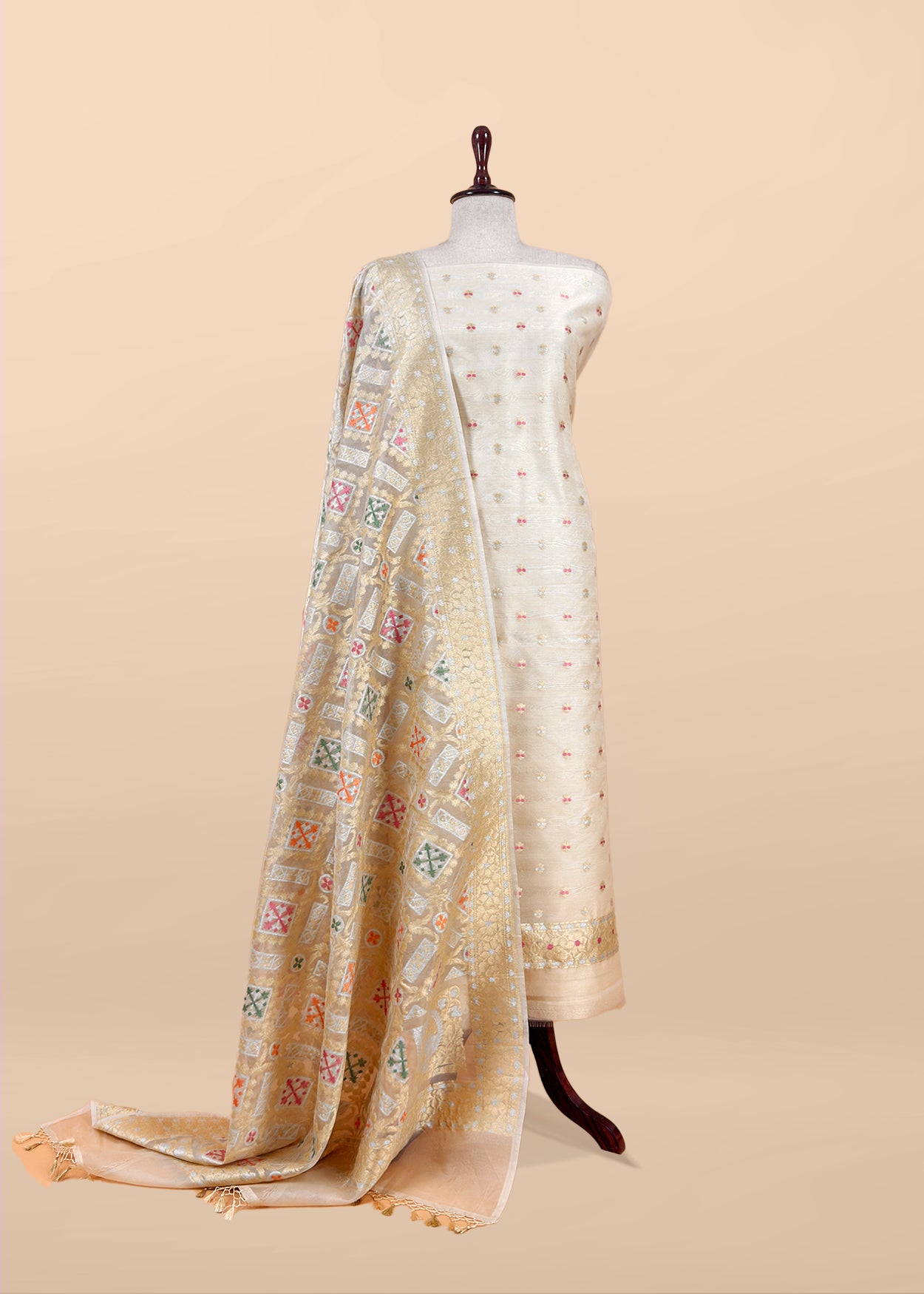 Premium quality pure banarasi cotton suit

