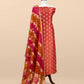 Luxe Chocolate Red Handloom Crushed Tissue Silk kurta and Rangkat Kora Silk Dupatta