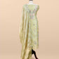 Pista Green Pure Kora Silk Suit With Dori Embroidery