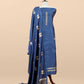 Midnight Blue Handloom Silk Unstitched Suit Fabric With Kadwa Weaving