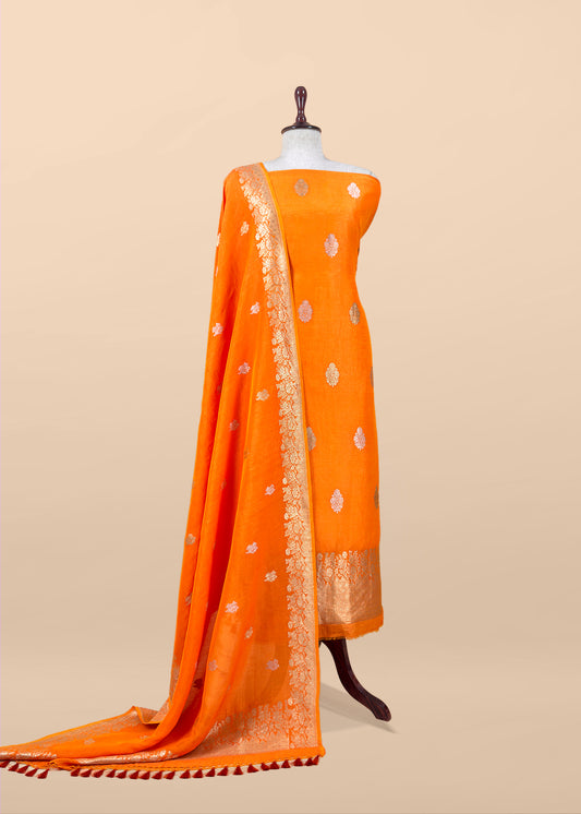 linen silk suit with dupatta

