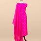 Pink Chaandbaali Pure Satin Silk Kurta And Tissue Silk Dupatta With Handwork