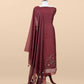 Maroon Chanderi linen Suit With Jamdani Weaving