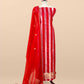 Red Gold Zari Woven Handloom Silk Suit Fabric