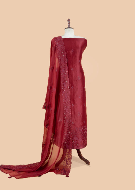 festive wear premium organza silk suit

