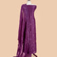 Organza silk suit with flamingo embroidery

