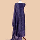 Organza silk suit with flamingo embroidery

