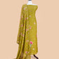 Mehndi Green Handloom Mulmul Kurta With Cross Stitched Embroidery