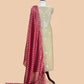 Beige Handloom Mulmul Suit With Tissue Panel Dupatta
