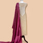 Beige Handloom Mulmul Suit With Tissue Panel Dupatta