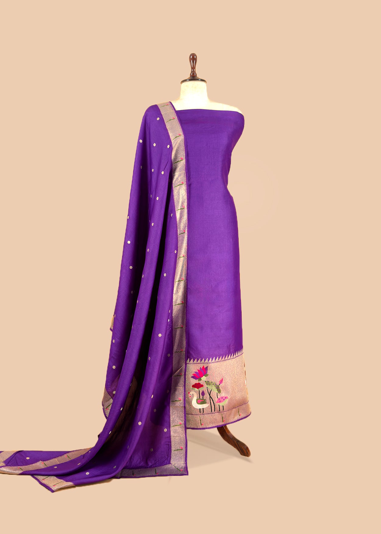 Summer wear suit tussar silk fabric

