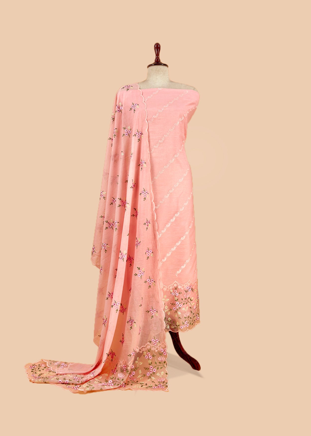 mulmul unstitched suit with dupatta

