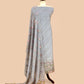 Grey Pure Mulmul Suit Fabric With Floral Resham Embroidery