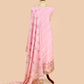 Baby Pink Pure Mulmul Suit Fabric With Floral Resham Embroidery