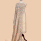 Beige Parsi Thread Embroidery Pure Organza Unstitched Suit With Dupatta