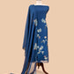 Royal Blue Pure Mulmul Suit Fabric With Appliqué Work