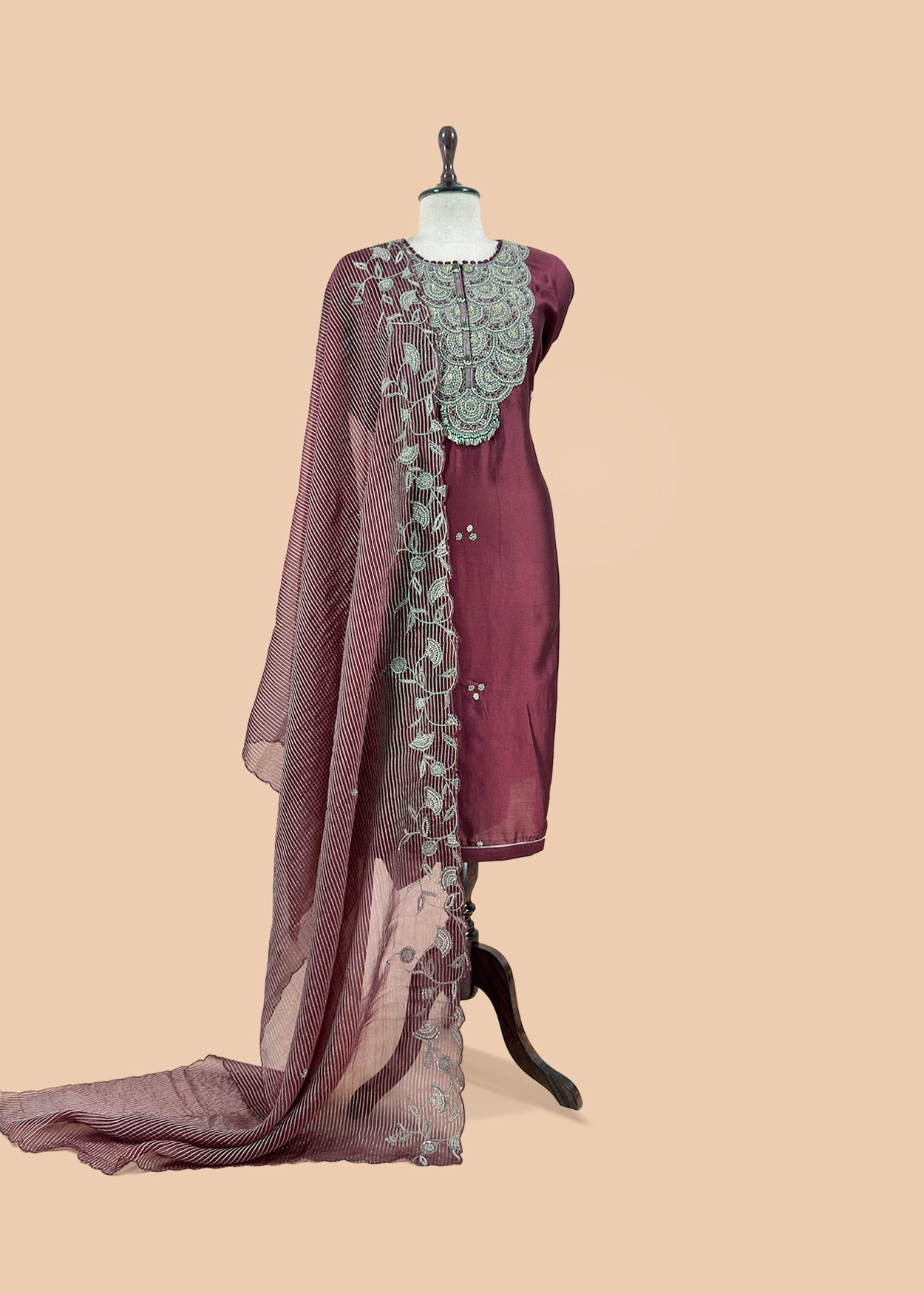 Traditional indian wedding wear dupion silk suit

