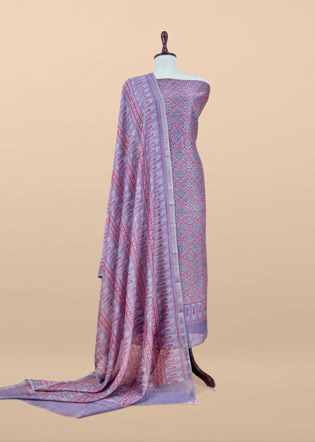 Buy unstitched maheshwari silk suit

