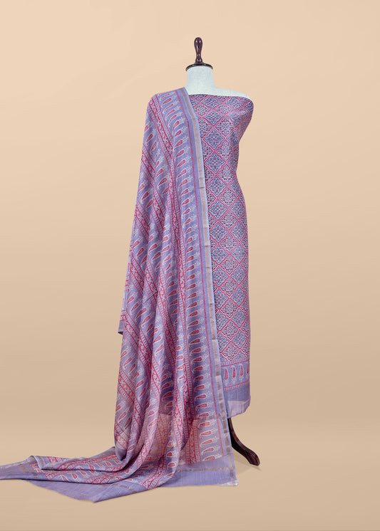 Buy unstitched maheshwari silk suit

