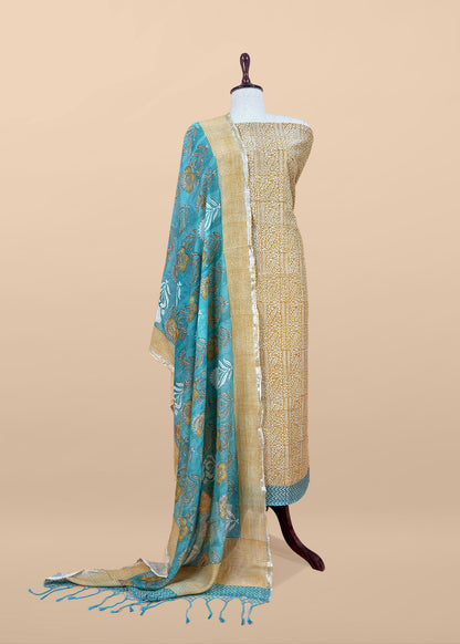 mulmul unstitched suit with dupatta

