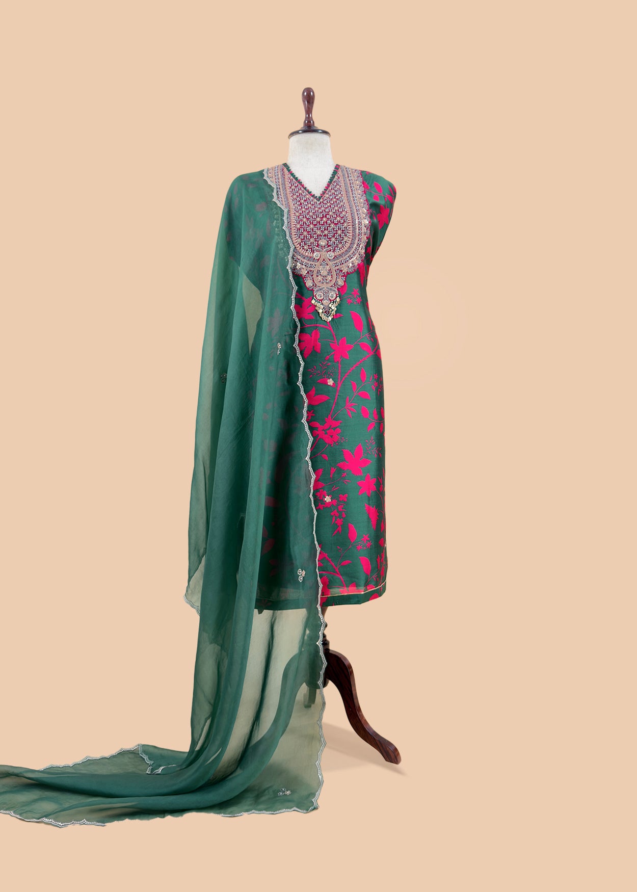 Trending and designer silk suit set for women

