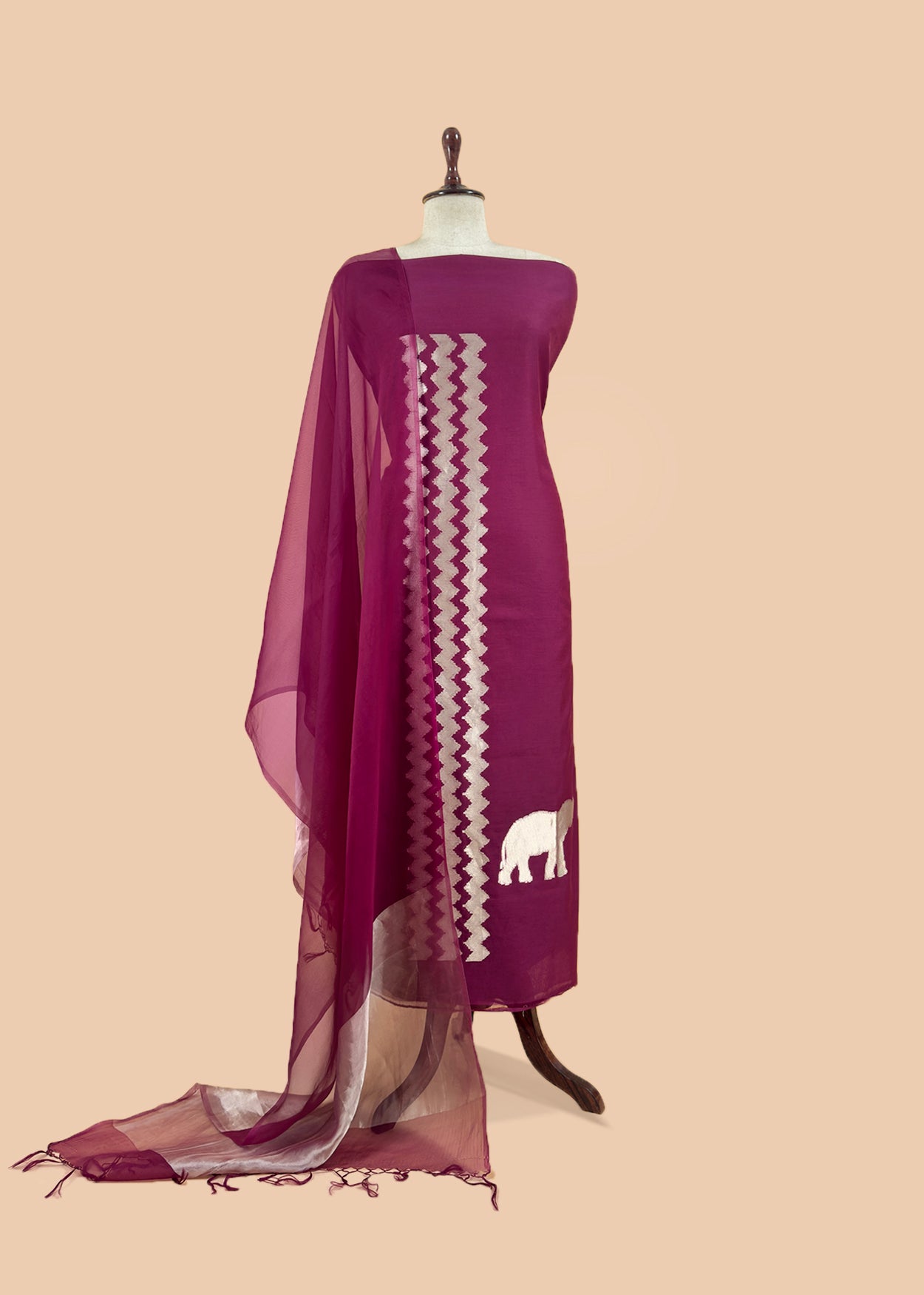 silk suit with kora silk dupatta

